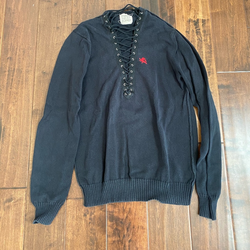 Vintage Reworked LF Lace Up Crew Neck